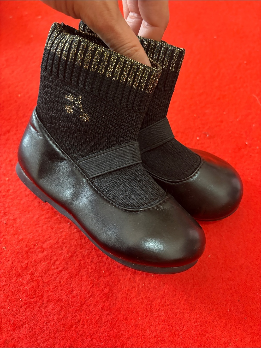 sz 25 Girls' Navy Sock-Style Ankle Boots - Kids Shoes